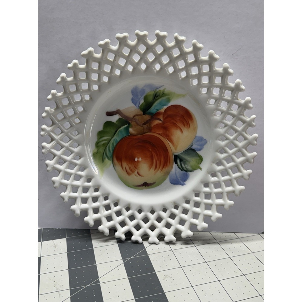 LEFTON 6350FR SALAD PLATE 8 1/4" PIERCED RIM FRUIT LEAVES